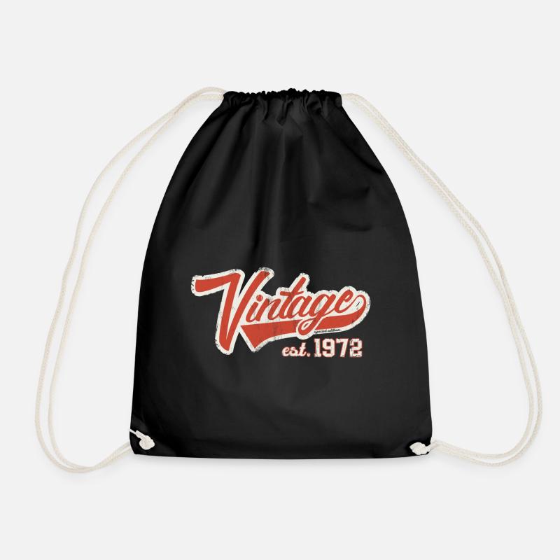 RETRO VINTAGE 1972 BASEBALL GEBURTSTAG GESCHENK - Turnbeutel - Schwarz