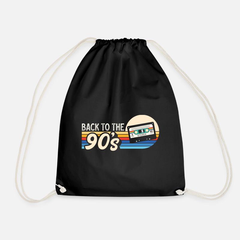 90er Jahre 90s Retro Geschenk - Turnbeutel - Schwarz