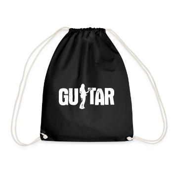 Akustik Spruch Für E-Gitarre Konzert Gitarre - Turnbeutel - Schwarz - Vorne