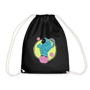 The good astronaut walking - Drawstring Bag - black - Front