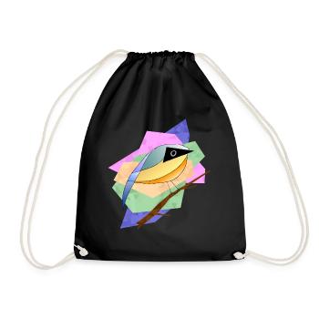 Colorful bird - Drawstring Bag - black - Front