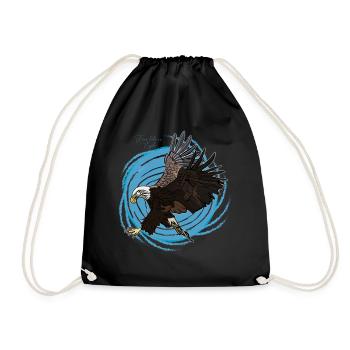 Adler, Eagle, Free - Drawstring Bag - black - Front
