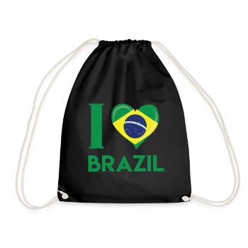 Brazil Football Gift Fan World Cup - Drawstring Bag - black - Front