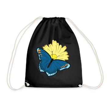 Butterfly Butterfly Wing Butterfly - Drawstring Bag - black - Front