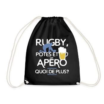 rugby et apéro - Sac de sport léger - noir - Devant