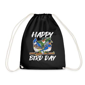Ornithology pun for an ornithologist - Drawstring Bag - black - Front