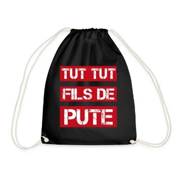 tut tut fils de pute | voiture mécanique - Sac de sport léger - noir - Devant