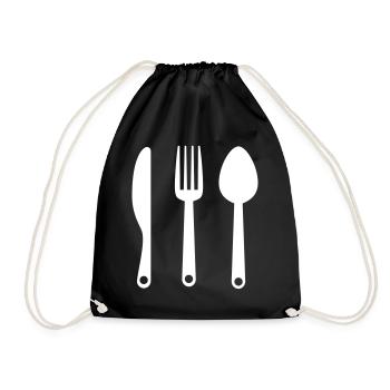 Fork Cutlery - Drawstring Bag - black - Front