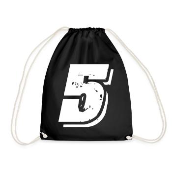 5 Number symbol - Drawstring Bag - black - Front