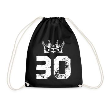 30 Zahl Krone - Turnbeutel - Schwarz - Vorne