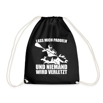Kajakfahren Paddeln Kanu Kajafahrer Geschenk - Turnbeutel - Schwarz - Vorne