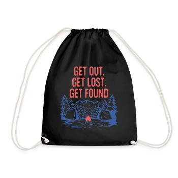 Sortir Se perdre Se retrouver Camping Faune - Sac de sport léger - noir - Devant