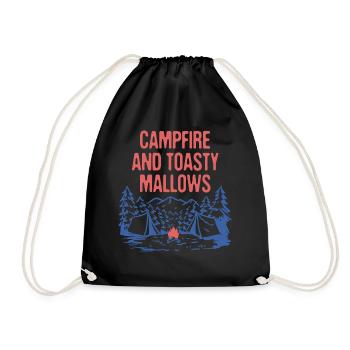 Campfire and Toasty Mallows Foodie Camping Food - Drawstring Bag - black - Front