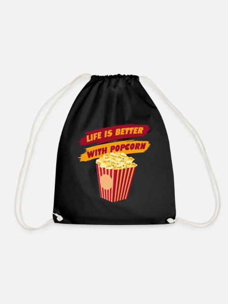 Leben mit Popcorn Movies Salty Popcorn - Turnbeutel - Schwarz