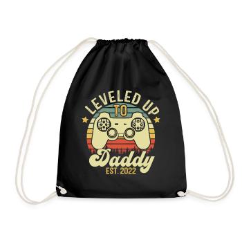 Leveled up to Daddy 2022, Cadeau papa 2022 - Sac de sport léger - noir - Devant