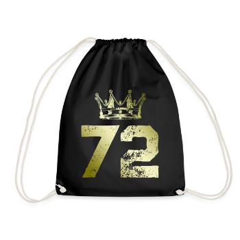 72 Zahl Krone - Turnbeutel - Schwarz - Vorne