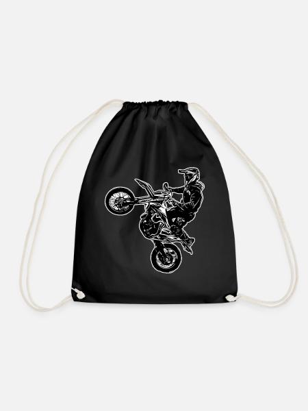 Supermoto / Supermotard / Supermoto Wheelie Biker - Turnbeutel - Schwarz