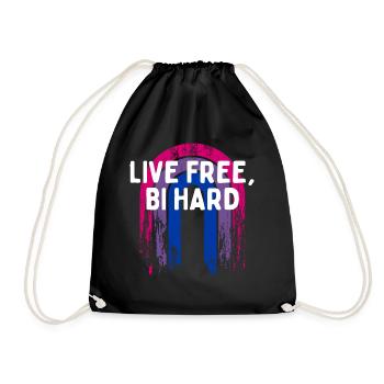 Live Free Bi Hard Bisexual Motivational Quote Bi - Sac de sport léger - noir - Devant