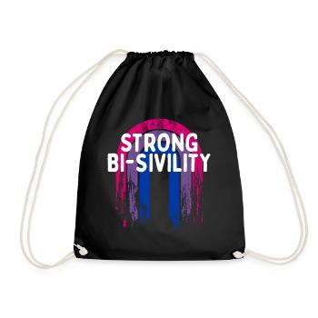 Strong Bi-sivility Bisexual LGBTQ Bi Pride LGBT - Drawstring Bag - black - Front