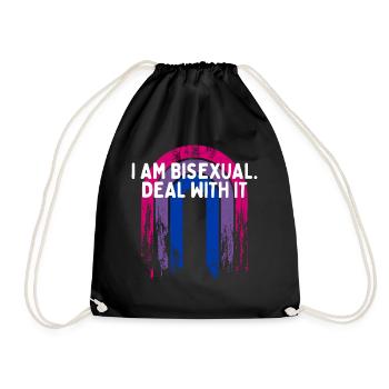 Je suis bisexuel Deal with It Bi Dictons Bi Pride - Sac de sport léger - noir - Devant