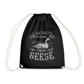 En pensant aux oies, jolies oies, oiseaux sauvages - Sac de sport léger - noir - Devant
