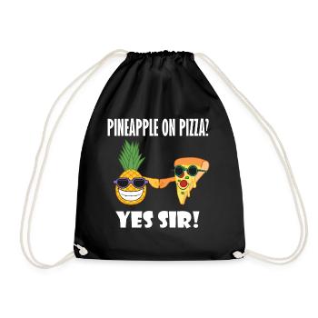 Pineapple Pizza Buddy Ironic Pals Hawaii Pizza - Turnbeutel - Schwarz - Vorne