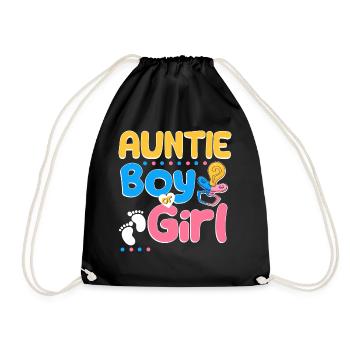 Pink or Blue Auntie Loves You Best Aunt Ever Aunt - Turnbeutel - Schwarz - Vorne