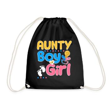 Pink or Blue Aunty Loves You Best Auntie Ever - Turnbeutel - Schwarz - Vorne
