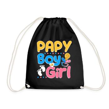 Pink or Blue Papy Loves You Best Dad Ever - Turnbeutel - Schwarz - Vorne