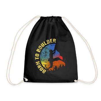 born to boulder - Turnbeutel - Schwarz - Vorne