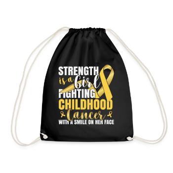 La force est une fille qui lutte contre le cancer infantile - Sac de sport léger - noir - Devant