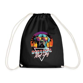 Retro Wave American Bulldog Hot Dog Shirt - Turnbeutel - Schwarz - Vorne