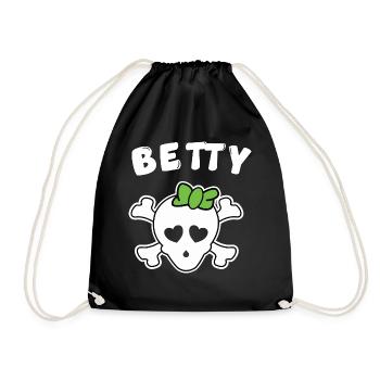 Piratin Betty Design für Mädchen und Frauen - Turnbeutel - Schwarz - Vorne