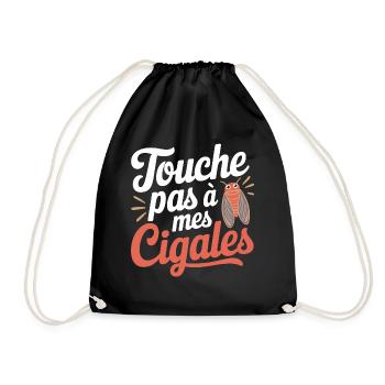 Touche pas à mes cigales - Sac de sport léger - noir - Devant