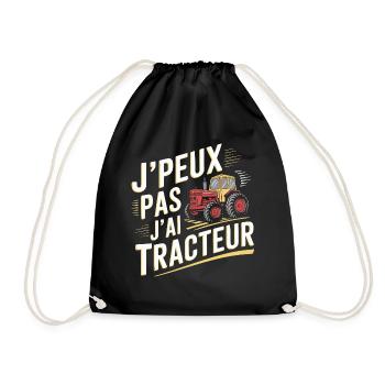 J'peux pas j'ai tracteur - Sac de sport léger - noir - Devant