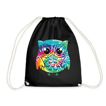 hibou amoureux des animaux hiboux - Sac de sport léger - noir - Devant