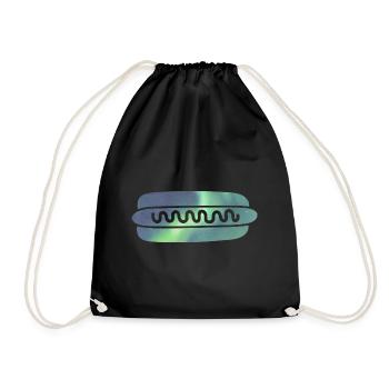 Iceland Hot Dog Aurora Borealis - Drawstring Bag - black - Front