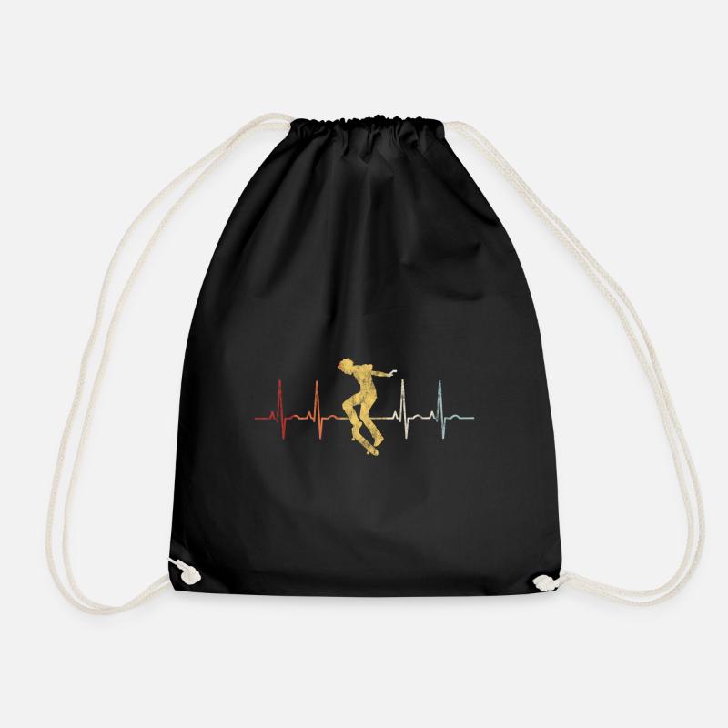 Skateboarder Skateboard EKG Skater Skate Skateing - Turnbeutel - Schwarz