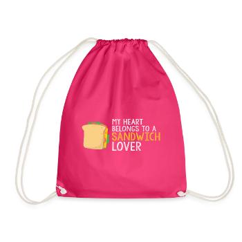 Mein Herz gehört Sandwich Liebhaber Geschenk - Turnbeutel - Fuchsia - Vorne