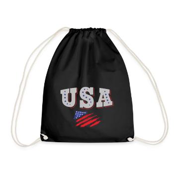 USA Fußball Trikot Amerikanische Flagge - Turnbeutel - Schwarz - Vorne