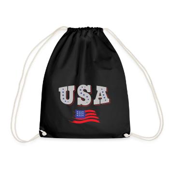 USA Fußball Trikot Amerikanische Flagge - Turnbeutel - Schwarz - Vorne