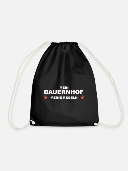 Mein Bauernhof - Meine Regeln Landwirtschaft - Turnbeutel - Schwarz
