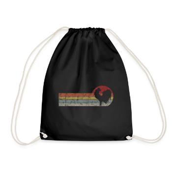 Coq poules poules rétro poule poulet poulet poussin - Sac de sport léger - noir - Devant