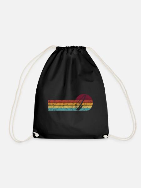 Windsurfer Retro Windsurfing Windsurfen Surfen - Turnbeutel - Schwarz