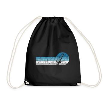 Windsurfing Windsurfer Surfen Windsurfen Retro - Turnbeutel - Schwarz - Vorne