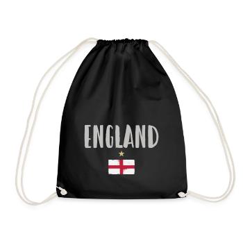 England Fußball Trikot Englische Flagge - Turnbeutel - Schwarz - Vorne