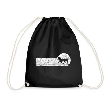 Trotter courses de trot dans un style rétro ou vintage - Sac de sport léger - noir - Devant