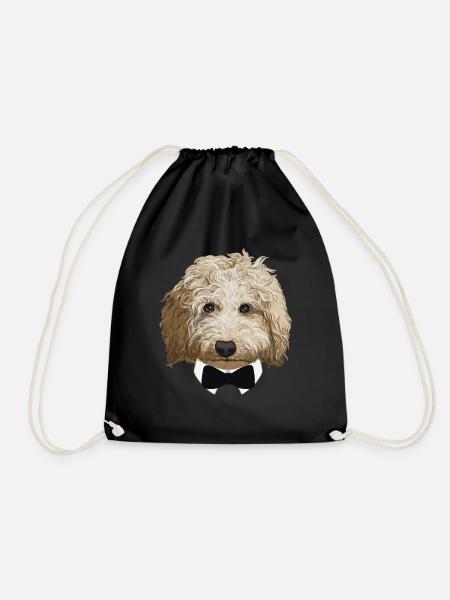 Sir Labradoodle - Drawstring Bag - black