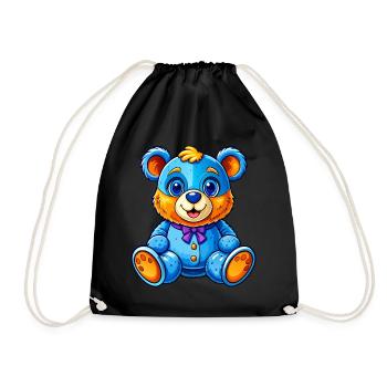 Teddy bleu - Sac de sport léger - noir - Devant