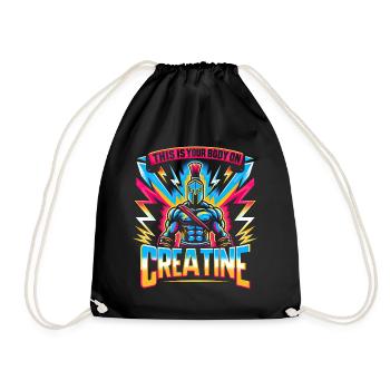 Humor Creatine Sports Bodybuilding - Drawstring Bag - black - Front